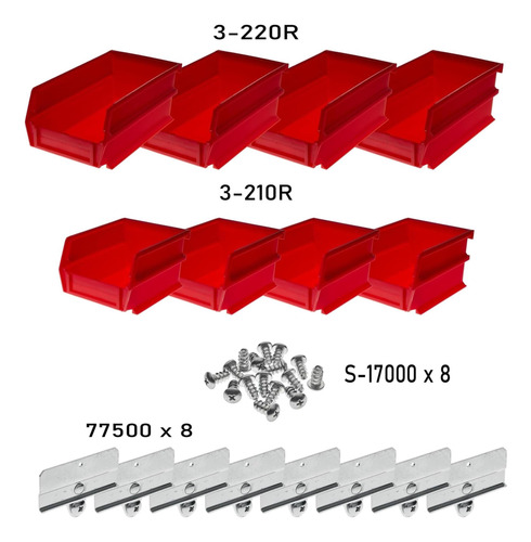 Locbin 028-r Pegboard Binkit, Rojo
