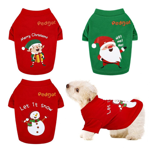 Ropa Para Mascotas Pedgot Paquete De 3 Camisas De Nav Fr32r