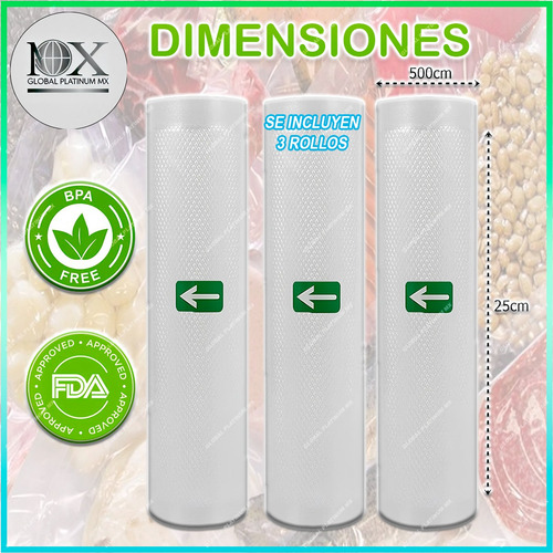 Maquina Para Vacío Negocio Y Hogar + 30 Bolsas + 3 Rollos