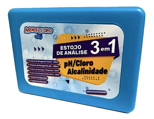 Kit 3 Em 1 Teste Medidor De Água + 1 Litro De Menos Cloro