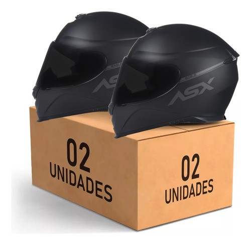 Combo Com 2 X Capacetes Moto Asx Eagle Com Narigueira Alta