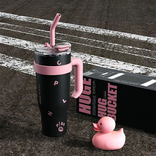 Botella De Agua Termal Kpop Black Pink De 1250 Ml De Acero I