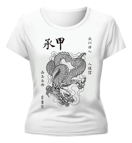 Remera Dragon Chino Diseño Oriental Dama