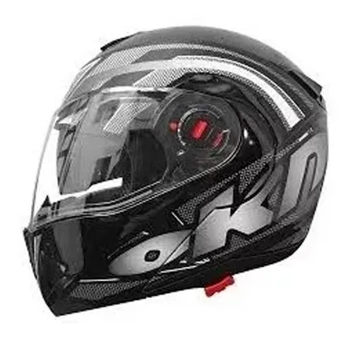 Casco para moto Okinoi negro con gráfica negra talle M