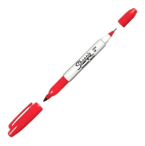 Plumones Punta Doble Sharpie 12 Pz Tinta Permanente Rojos