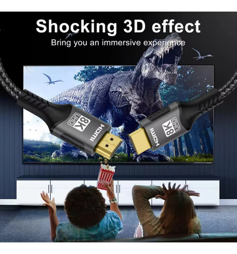 Cable Hdmi Reforzado 8k @ 60hz De 3 Metros Ultra Hd, 2.1v