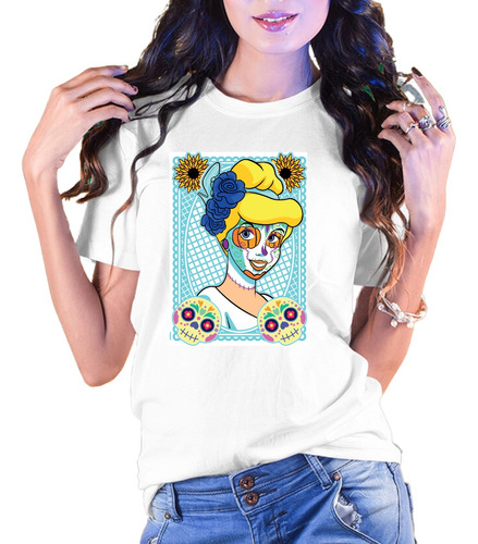 Playera Princesa Cenicienta Disney Catrina Día De Muertos  