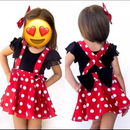Imagem 2 de 6 de Vestido Da Minnie Infantil Conjunto Festa Promoção