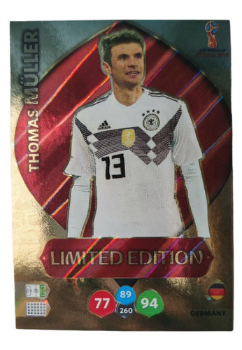 Carta Adrenalyn Xl Limited Edition Rusia 2018