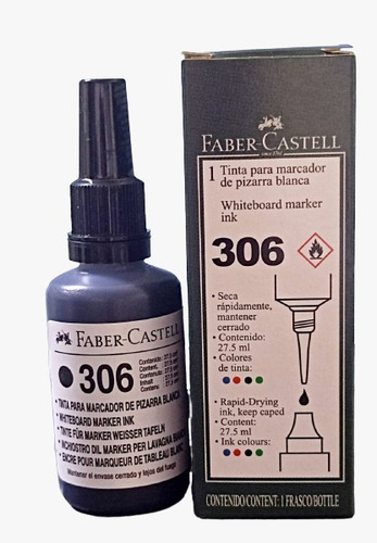 Tinta Para Plumón De Pizarra Faber Castell Negro