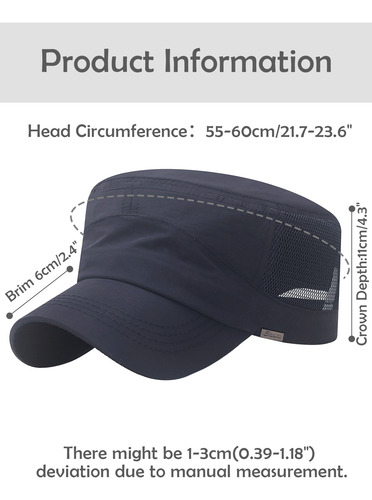 1 Pcs Gorra De Cadete De Malla Plana Ajustable Para Hombre