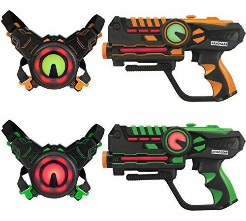 Armogear - Pistola De Combate Láser, Verde Y Naranja