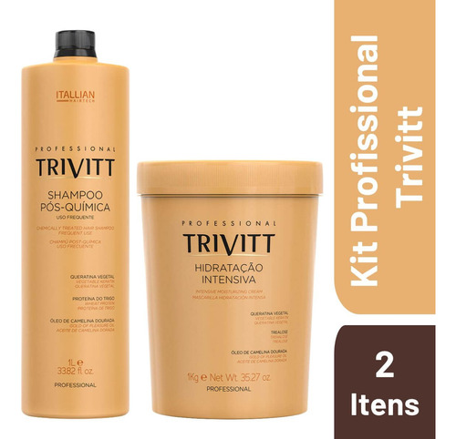 Trivitt Shampoo Pós-química 1l + Hidratação Intensiva 1kg 