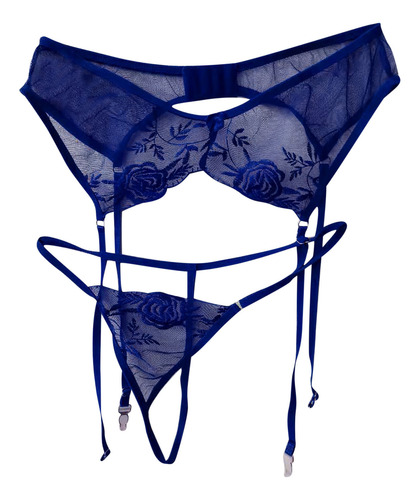 Bragas Bordadas De Flores De Encaje Para Mujer, Liguero