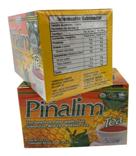Piñalim Te Original Gn + Vida 60 Sobres (2 Cajas) Envio Full