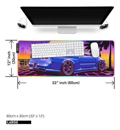 Allstargarage Rgb Gaming Mouse Pad Extendido, Mousepads Led