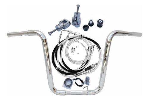 Kit Guidão Aeroquip 14 Pol Alt Tubo 1.1/4 P. Deluxe C/ Riser