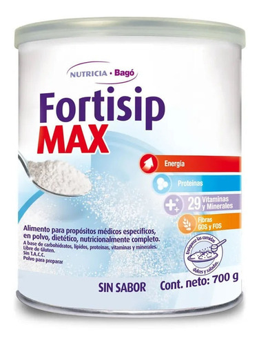 Fortisip Max Maxima Energia Neutro Lata X 700 Gr Sabor Sin sabor