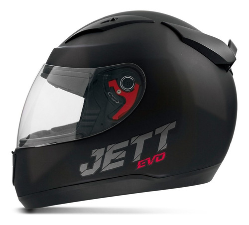 Capacete Moto Jett Evo Line Solid Preto Brilhante Tamanho 62 Desenho Jett Evo Line Solid Brilhante