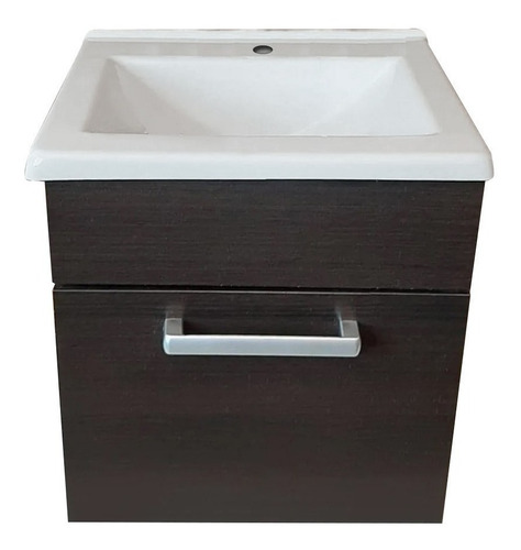 Vanitory Baño Puerta Bacha 40 Cm Colgante Melamina Wengue