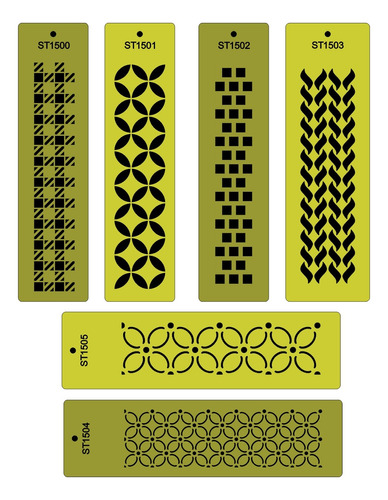 Packx6 Stencils Decorativos Mini Tramas Originales