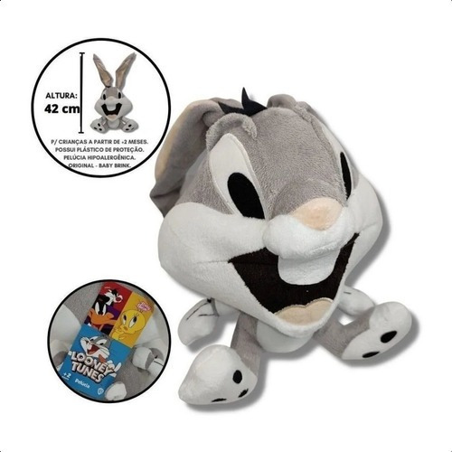 Boneco Pelucia Brinquedo Pernalonga Wb Looney Tunes Original