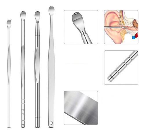 Set Limpia Oídos Oreja Removedor 9 Piezas  C/estuche