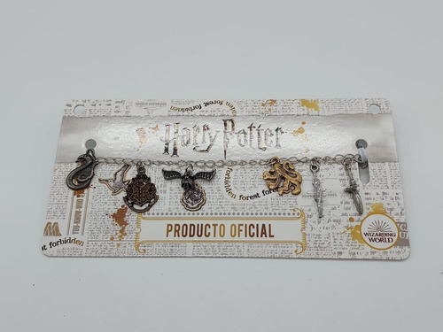 Pulsera Hogwarts Con Dijes - Harry Potter Licencia Oficial 