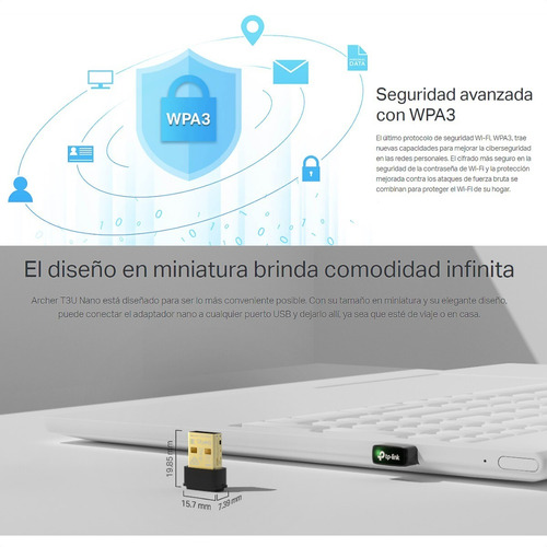 Adaptador Usb Wifi Dual Band Ac1300, Tp-link Archer T3u Nano