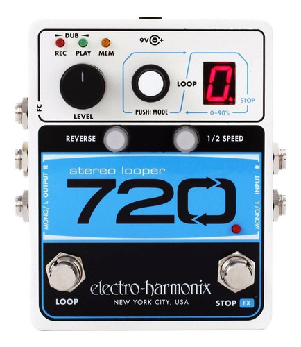 Pedal de efeito Electro-Harmonix 720 Stereo Looper  branco