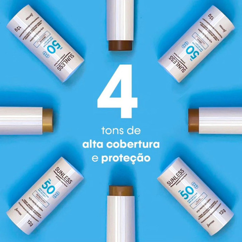Protetor Solar Stick C/ Base Fps 50 Cor Extra Clara Sunless