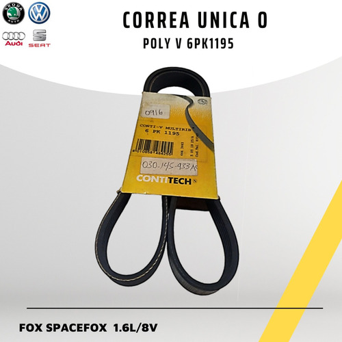 Correa Única Para Vw Fox Polo Spacefox 6pk1195 (2010-2014)