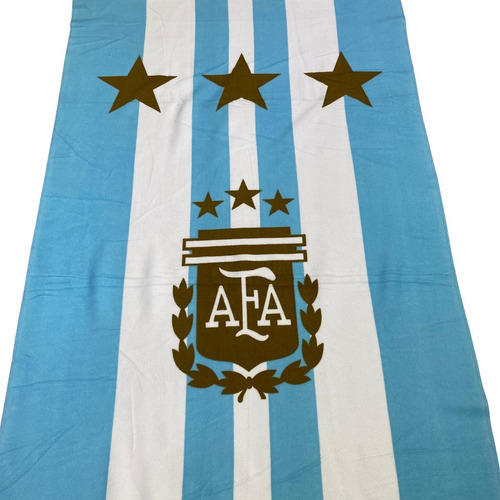 Toallon Playero Estampado Argentina Campeon 3 Estrellas Afa