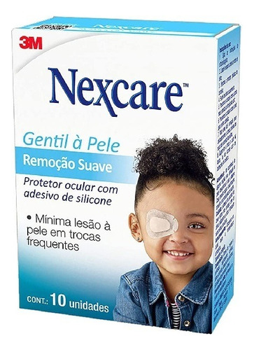 Protetor Ocular Nexcare Infantil Remoção Suave 10 Unidades
