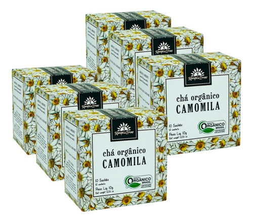 Camomila Chá Orgânico E Certificado Kampo De Ervas 60 Sachês