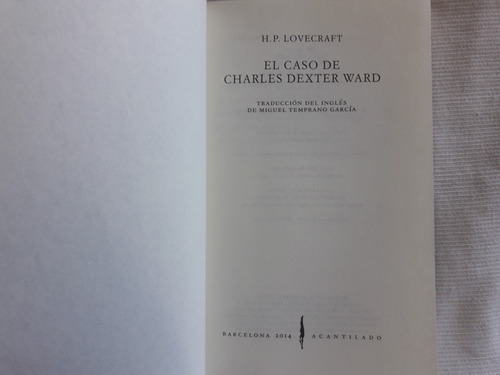 Imagen 5 de 6 de El Caso De Charles Dexter Ward H. P. Lovecraft Ed Acantilado