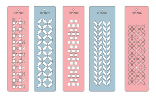 Imagen 2 de 6 de Pack 13 Stencils Decorativos Mini Tramas Originales