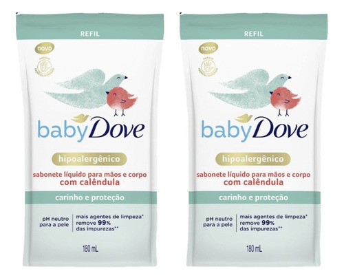 Sabonete Líquido Dove Baby 180ml Hidrat Sensível - Kit C/2un