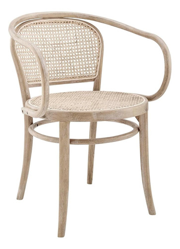 Modway Oliana Silla De Comedor De Madera Con Caña De Ratán E