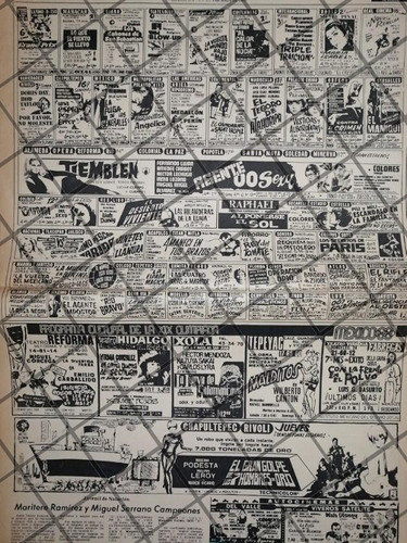 Cartelera De Cine Vintage 6 Mayo 1968 L