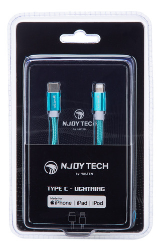Cable Usb-c - Lightning Njoytech Certificado 1.2 M Trenzado