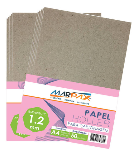 Papel Holler Para Cartonagem Marpax 1,2mm A4 210x297mm 50un