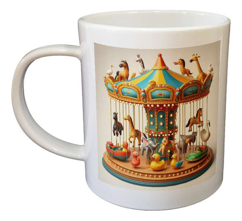Taza Plastico Calesita Botes Y Caballitos Para Girar C3