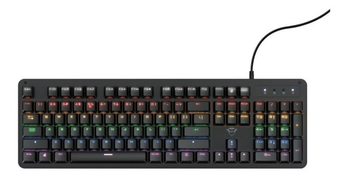 Trust Teclado Mecánico Gaming Gxt 863 Mazz Rgb Color del teclado Negro