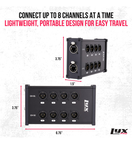 Cable Xlr Breakout Lyxpro De 8 Canales, Doble Entrada, 3 Pin