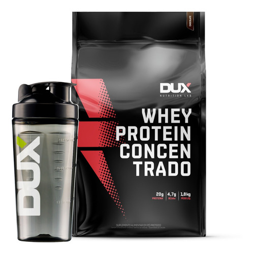 Whey Protein Concentrado 1800g Dux Nutrition + Coqueteleria