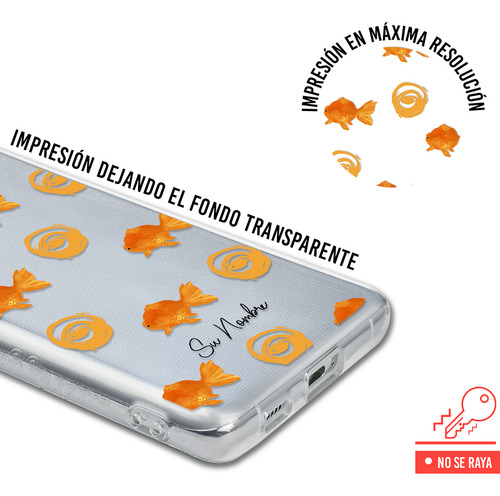 Funda Para Zte Para Mujer Patrón Pez Peces Con Tu Nombre