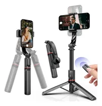 Comprar Bastão Pau Selfie Gimbal Estabilizador Suporte Celular Tripé Com Luz De Led Controle Bluetooth Rastreamento Facial
