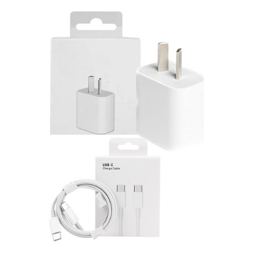 Adaptador 20w + Usb-c  Compatible Con iPhone 15 15 Pro