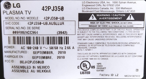 Tarjeta Bufer Plasma Lg 42pj350 (Usado)